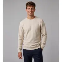 GUESS for man. M6YQ24K4245 Beige Long Sleeve Textured Sweatshirt (S), Casual, Cotton