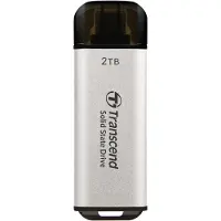 Transcend ESD300S - SSD - 2 TB - ekstern (bærbar) - USB 3.2 Gen 2x1 (USB-C kontakt) - sølv