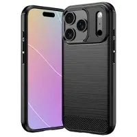 Mtp Products iPhone 18 Pro Max Børstet TPU-deksel - karbonfiber - svart