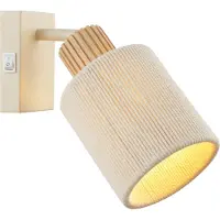 Brilliant Vegglampe Arlo, beige/trefarge, tekstil, høyde 21 cm, E27