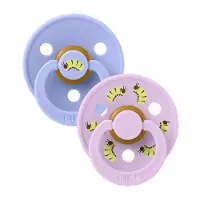 BIBS Studio Colour Smokker - Str. 1 - Rund - 2-pack - Hush/Viole - - 0-6 md - Smokk