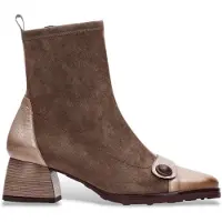 Hispanitas for woman. HI254219 Brown Marsella Leather Ankle Boots (35), 3 to 5 cm, Zip, Casual