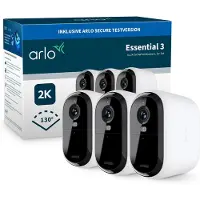 Arlo Essential XL - Nettverksovervåkingskamera - innendørs, utendørs - værbestandig - farge (Dag og natt) - 4 MP - 2560 x 1440 - lyd - trådløs - Wi-Fi (en pakke 3)