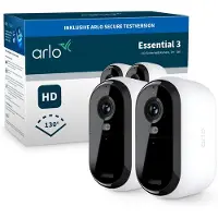 Arlo Essential - 3rd Generation - nettverksovervåkingskamera - utendørs - værbestandig - farge (Dag og natt) - 2 MP - 1920 x 1080 - 1080p, 720p - lyd - trådløs - Wi-Fi (en pakke 2)