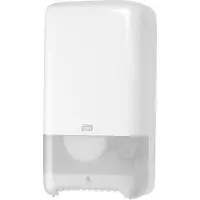Tork Dispenser T6 hvid Mid-size Twin - til kompakt toiletrulle