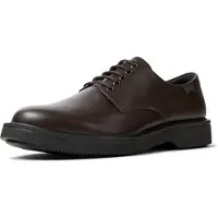 Camper for man. K100998-002 Norman brown leather shoes (46), Flat, Laces, Casual