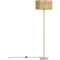 QAZQA Gulvlampe beige med skjerm i papirtau 50/50/25 - Simplo