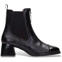 Hispanitas for woman. HI243733 Black Milan Leather Ankle Boots (38), 3 to 5 cm, Zip, Casual