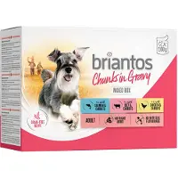 Briantos Økonomipakke Chunks i saus 48 x 100 g - Mix (Kylling, Storfe & Laks)