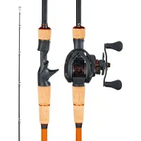 Vevor stang- og snellekombinasjon, IM7 karbonfiber agnkastestang og snellekombinasjon, bassfiskestang med 7+1 BB-system, 7,0:1 girforhold, korkhåndtak, rustfrie stålføringer med keramiske ringer