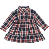 Gant Kjole - Avmerket Flannel - Evening Blue - - 1 år (80) - Kjole