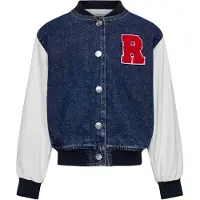 Kids Only Bomber Jakke - KogBowie - Medium+ Blue Denim - - 10 år (140) - Denimjakker