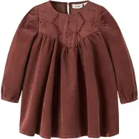 Lil´ Atelier Lil' Atelier Kjole - Corduroy - NmfOnellas - Mahogni - - 5 år (110) - Kjole