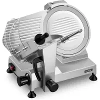 Vevor Kommersiell kjøttskjærer, 400W elektrisk kutter, avtakbart 30 cm karbonstålblad og matbrett, 0-15 mm justerbar tykkelse matskjæremaskin, for frossent kjøtt, skinke, baguett, biff, ETL-godkjent