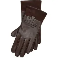 Ralph Lauren for woman. 454P23591002 Technical gloves made of brown sheepskin (M), Classic, Leather