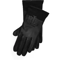 Ralph Lauren for woman. 454P23591001 Black sheepskin technical gloves (L), Classic, Leather
