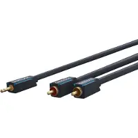 ClickTronic 1m MP3 Adapter, 3.5mm, Hankjønn, 2 x RCA, Hankjønn, 1 m, Blå, Gull