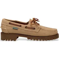 Sebago for woman. 75125EW Beige Ranger Leather Moccasins (38), Flat, 1 to 3 cm, Laces, Casual, Classic