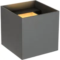 Lucide Vegglampe XIO, grå, 10 x 10 cm, metall, opp/ned, G9-LED