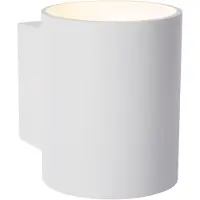 Lucide Xera vegglampe, hvit, Ø 8 cm, downlight, aluminium