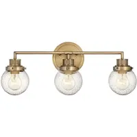 Quintiesse Vegglampe Poppy, messing, bredde 62 cm, 3 lyskilder, IP44