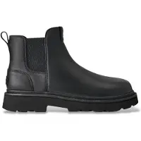 Ugg for man. 1172990 Black Leather Chelsea Lug Boots (46), Flat, None, Casual