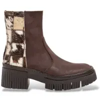 Art for woman. 11374S27R003_012 Brown patchwork leather ankle boots 1374S (36), 3 to 5 cm, Zip, Casual