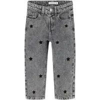 Name it Jeans - NmfBella Mom - Medium+ Grey Denim/Stjerner - - 2 år (92) - Jeans
