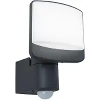 Lutec LED-sensor-utendørs veggspot SUNSHINE, 15 cm, mørkegrå, IP44