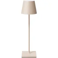 Sigor Nuindie LED oppladbar bordlampe, USB-C, beige, IP54, dimbar