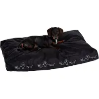 Zooplus Exclusive Hundepute White Dogs - Svart L 90 x B 59 x H 8 cm