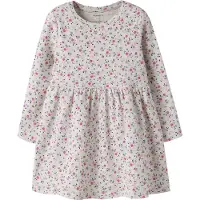 Name it Kjole - Rib - NmfNicole - Peyote Melange m. Blomster - - 6 år (116) - Kjole