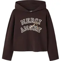 Name it Hettegenser - NkfViala - Chocolate Plum/Takk - - 11-12 år (146-152) - Hettegenser