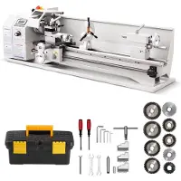 Vevor metalldreiebenk 220 x 762 mm 1100 W benkdreiebenk med variabel hastighet, maks. spindelhastighet på 3000 o/min, med metallgir, børsteløs motor, 8 metriske gjenger med 8 tommer, for metallbearbei