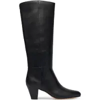 Ralph Lauren for woman. 802P15714001 Black leather Emersyn high boot with heel (38), 1 to 3 cm, 5 to 8 cm, Zip, None, Casual, Classic