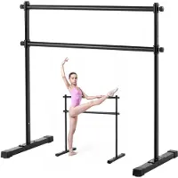 Vevor Ballettbarre, Dobbel Barre Bar for Hjemmet, Frittstående Bærbar Ballett Stretching Dansebarer, Høydejusterbar Anti-Wobble Fitnessstudioutstyr, For Pilates Balance Workout