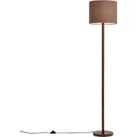 QAZQA Japandi gulvlampe valnøttfarget tre med brun linskjerm 151 cm - Mels