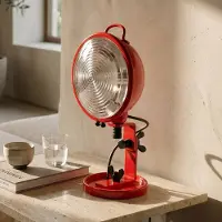 Aluminor Bordlampe Jeep, rød, høyde 34 cm, metall, glass, E14