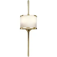 Kichler LED-vegglampe Mona IP44 h 55,9cm polert messing
