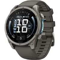 Garmin fenix 9 smartklokke 47 mm AMOLED GPS, Pebble Grey/Titanium silikonrem