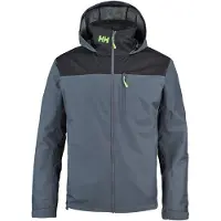 Helly Hansen for man. 34442 Crew Hooded Midlayer 2.0 gray jacket (L), Casual, Grey, Polyester