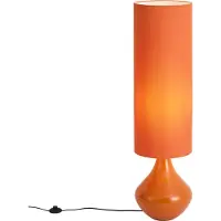 QAZQA Retro gulvlampe oransje med stoffskjerm - Mina