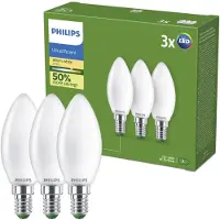 Philips LED-lyspære Ultra Efficient B35 2.3W/827 (40W) Frosted 3-pack E14