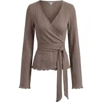 Object Ribbet Omslag Cardigan