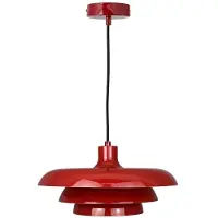 Dyberg Larsen hengelampe Ava, mørkerød, metall, Ø 31 cm