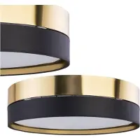 TK Lighting Taklampe Hilton, svart/gull, Ø 60 cm