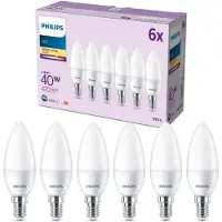 Philips LED-mignon E14 4,9W 470lm 2700K matt 6stk