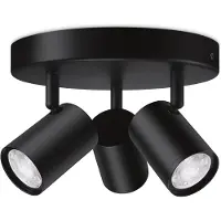 WiZ Connected overflate-/takmontert Imageo Round svart 3 spots Smart LED Farget & hvitt lys GU10 3x5W Wi-Fi