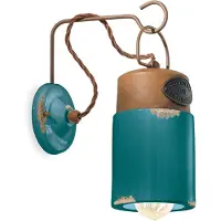 FERROLUCE Vegglampe C1621, keramikk og metall, grønn