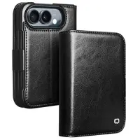 Qialino iPhone Duo Classic Lommebok-deksel I Lær - Svart